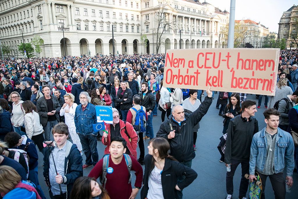Az Oktatási szabadságot csoport demonstrációja Budapesten Fotó: Horváth Péter Gyula