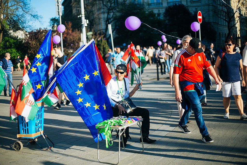 A választási eredménnyel elégedetlenek tüntetnek Budapesten 2.0 Mi vagyunk a többség - újabb tüntetés a demokráciáért! címmel meghirdetett demonstráció 2018. április 21-én. Fotó: Horváth Péter Gyula