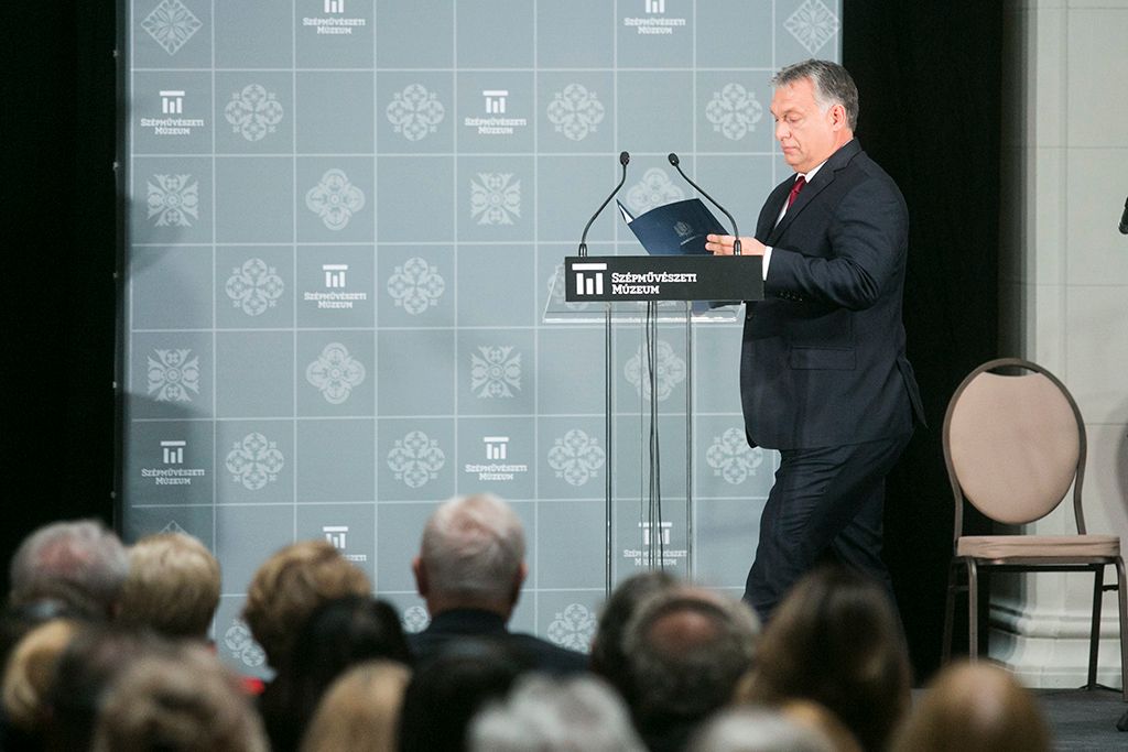 Felújított Szépművészeti Múzeum nyitóünnepsége 2018. október 30-án. A múzeum október 31-én nyílik meg a nagyközönség előtt a három éven át tartó, átfogó rekonstrukció után. Fotó: Horváth Péter Gyula