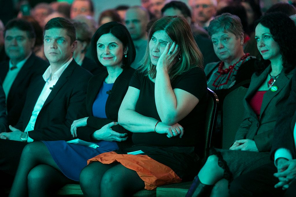 Tóth Bertalan ,Kunhalmi Ágnes  Kiss Virág Karácsony Gergely felesége az MSZP budapesti évadnyitó rendezvényén a Dürer Rendezvényházban Fotó: Horváth Péter Gyula
