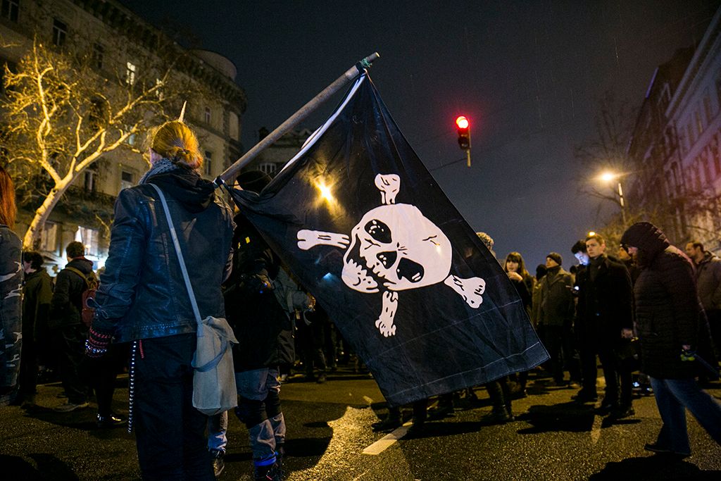 Résztvevők a Váltsunk rendszert közösen az oktatásban címmel meghirdetett diáktüntetésen Budapesten 2018. február 23-án. Fotó: Horváth Péter Gyula