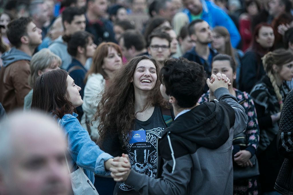 Momentum Mozgalom Európához tartozunk! jelmondattal meghirdetett demonstrációja Fotó: Horváth Péter Gyula