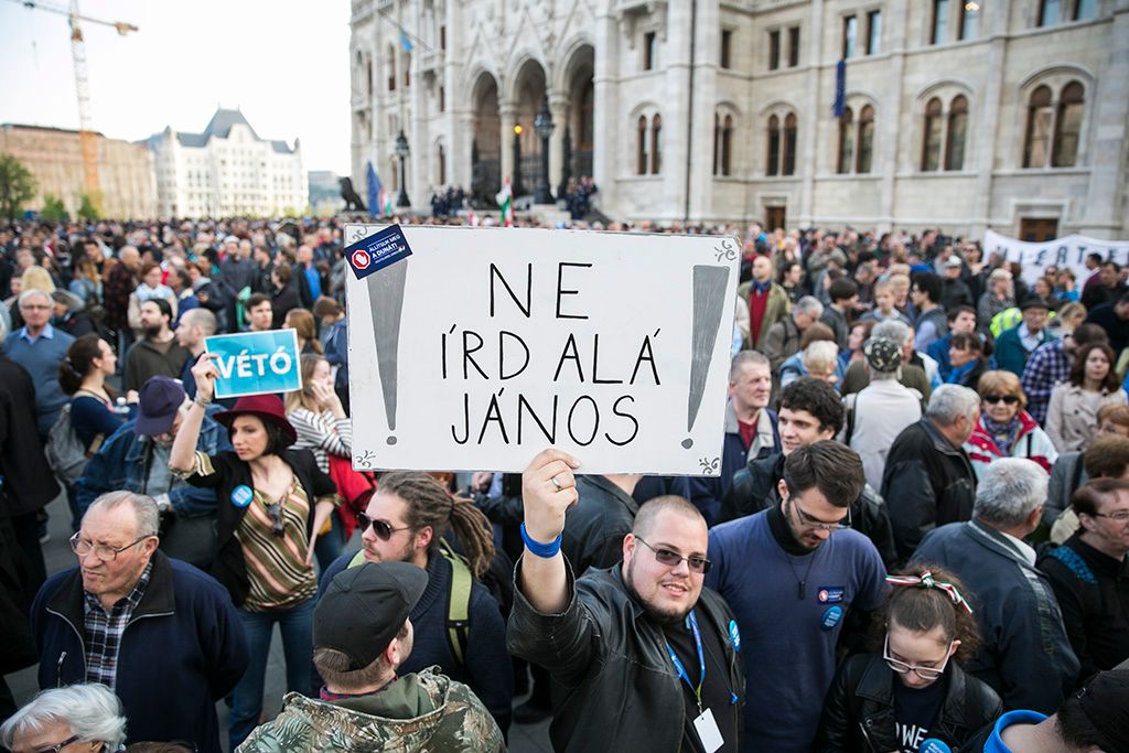 Az Oktatási szabadságot csoport demonstrációja Budapesten Fotó: Horváth Péter Gyula