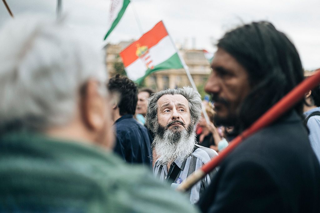 Résztvevők a 3.0 Mi vagyunk a többség - Tüntetés a demokráciáért! címmel meghirdetett demonstráción Budapesten, a Kossuth Lajos téren 2018. május 9-én. Fotó: Horváth Péter GyulaGy