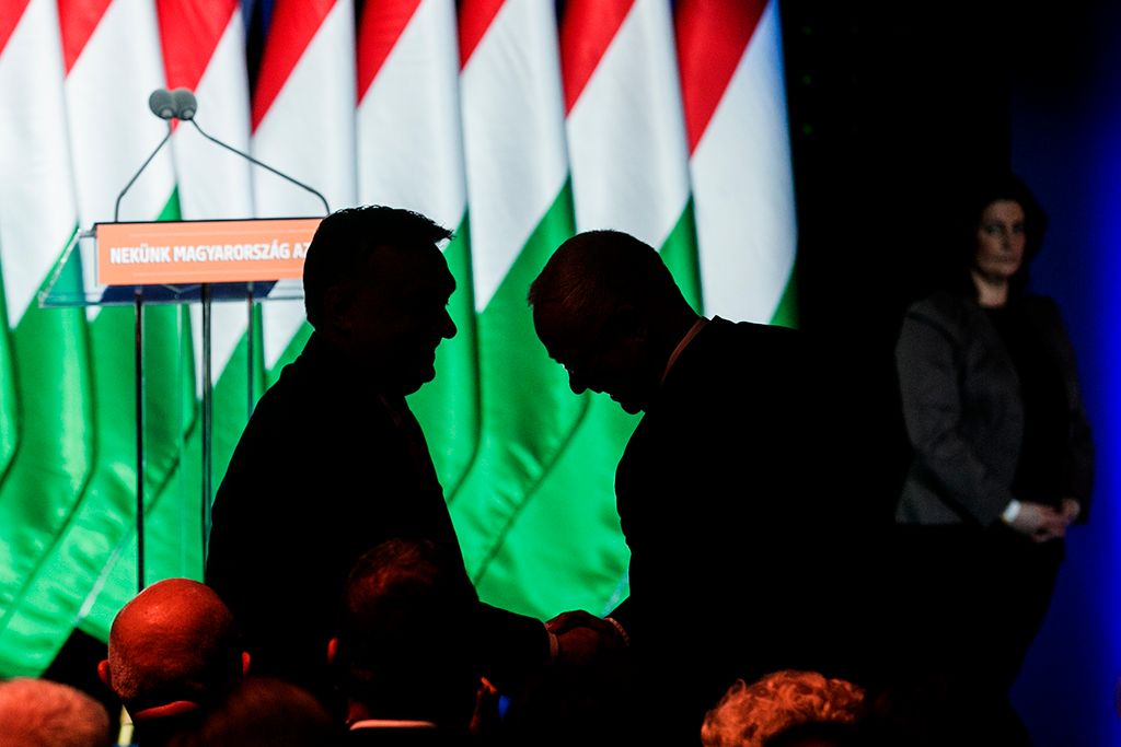 Budapest, 2018. február 18. Orbán Viktor miniszterelnök hagyományos évértékelő beszédét tartja a Várkert Bazárban 2018. február 18-án. Fotó: Horváth Péter Gyula