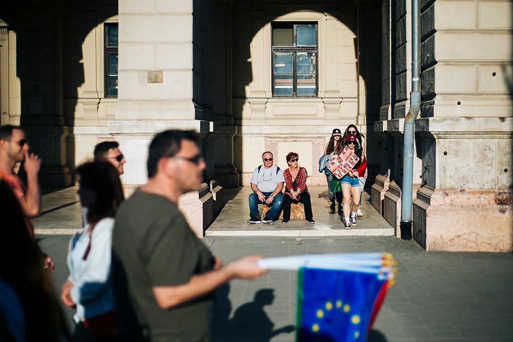 A választási eredménnyel elégedetlenek tüntetnek Budapesten 2.0 Mi vagyunk a többség - újabb tüntetés a demokráciáért! címmel meghirdetett demonstráció 2018. április 21-én. Fotó: Horváth Péter Gyula
