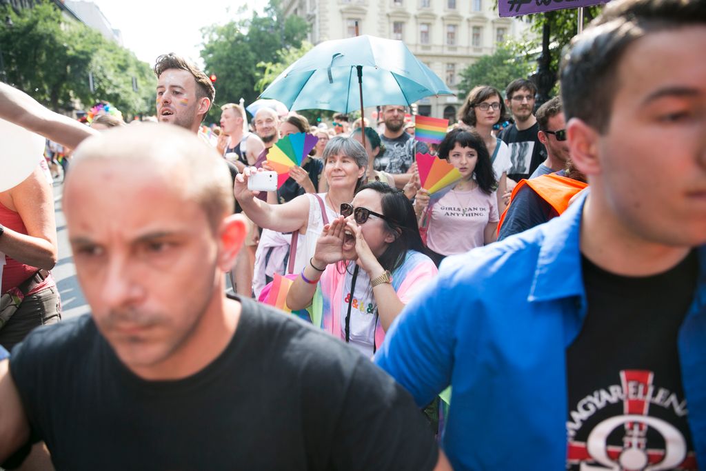 Résztvevők a Budapest Pride-on az LMBTQ-közösség fesztiválján  Fotó: Horváth Péter Gyula