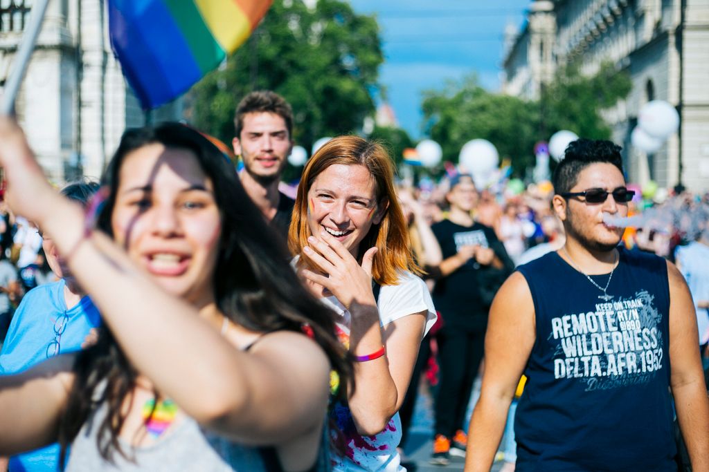 Résztvevők a Budapest Pride-on az LMBTQ-közösség fesztiválján  Fotó: Horváth Péter Gyula