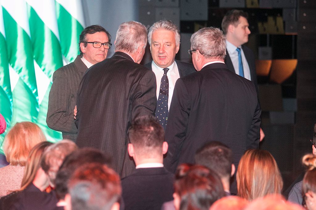 Orbán Viktor miniszterelnök hagyományos évértékelő beszédét tartja a Várkert Bazárban 2017. február 10-én. Fotó: Horváth Péter Gyula