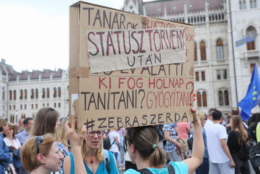 20230616 Tanár-diák tüntetés a státusztörvény ellen // Hatlaczki Balázs