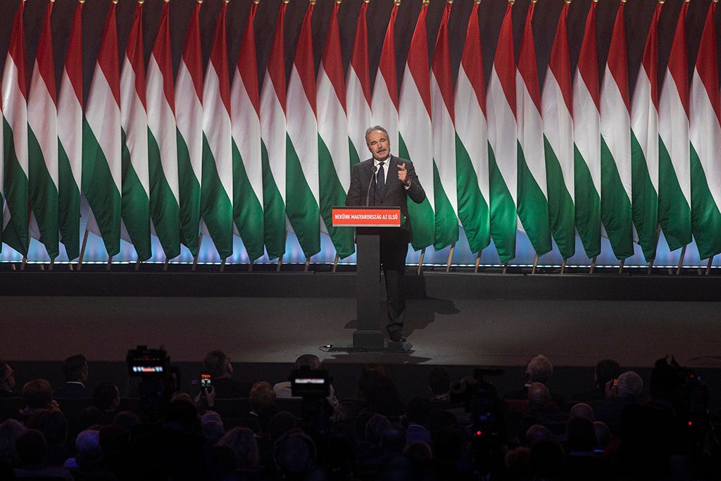 Nagy István agrárminiszter beszédet mond a Fidesz 29. tisztújító kongresszusán Budapesten Fotó: Horváth Péter Gyula