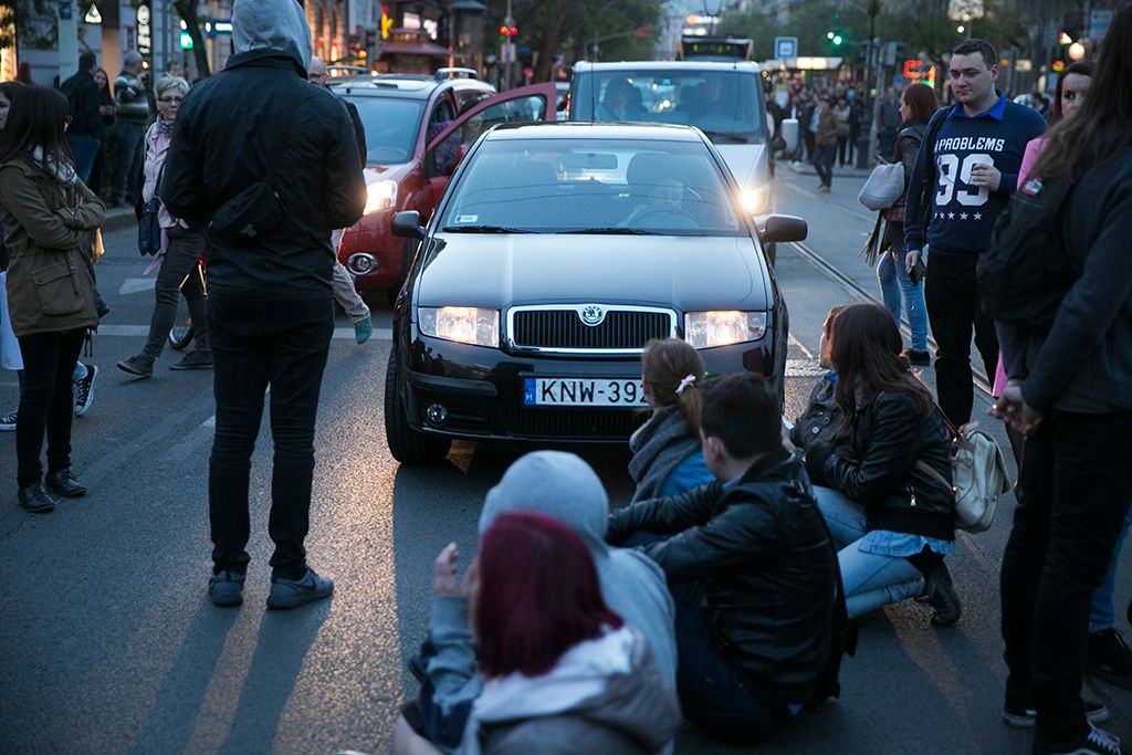 Tüntetés a civil szervezetekről szóló törvénytervezet ellen Budapesten Fotó: Horváth Péter Gyula