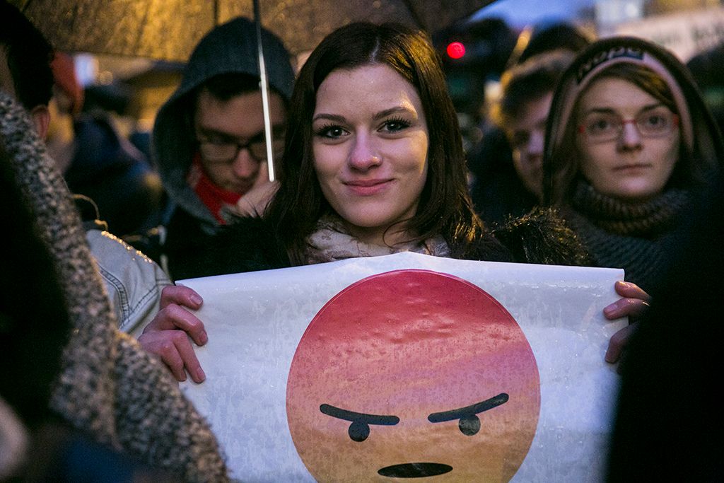 A Demonstrálj az oktatásért címmel a közösségi médiában meghirdetett tüntetés az Alkotmány utcában a Kossuth térnél 2018. január 19-én.Fotó: Horváth Péter Gyula