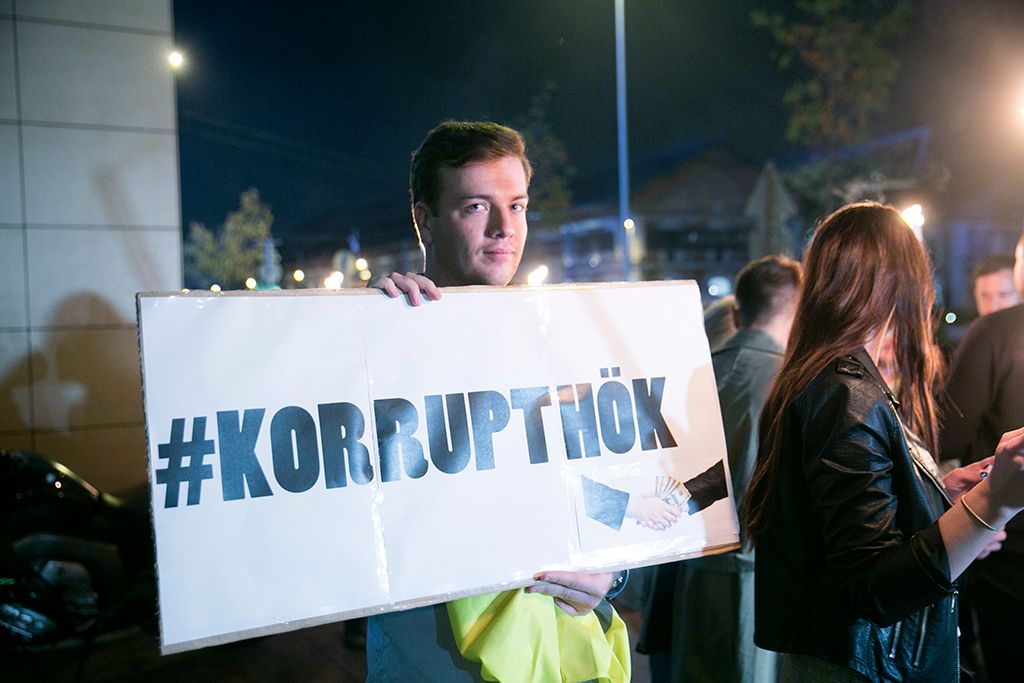 Fáklyás felvonulás a Corvinus Egyetemért - demonstráció a Lehet Más a Jövő szervezésében Fotó: Horváth Péter Gyula