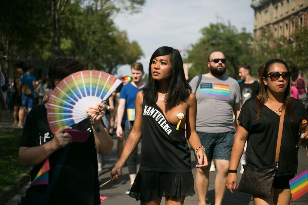 Résztvevők a Budapest Pride-on az LMBTQ-közösség fesztiválján  Fotó: Horváth Péter Gyula