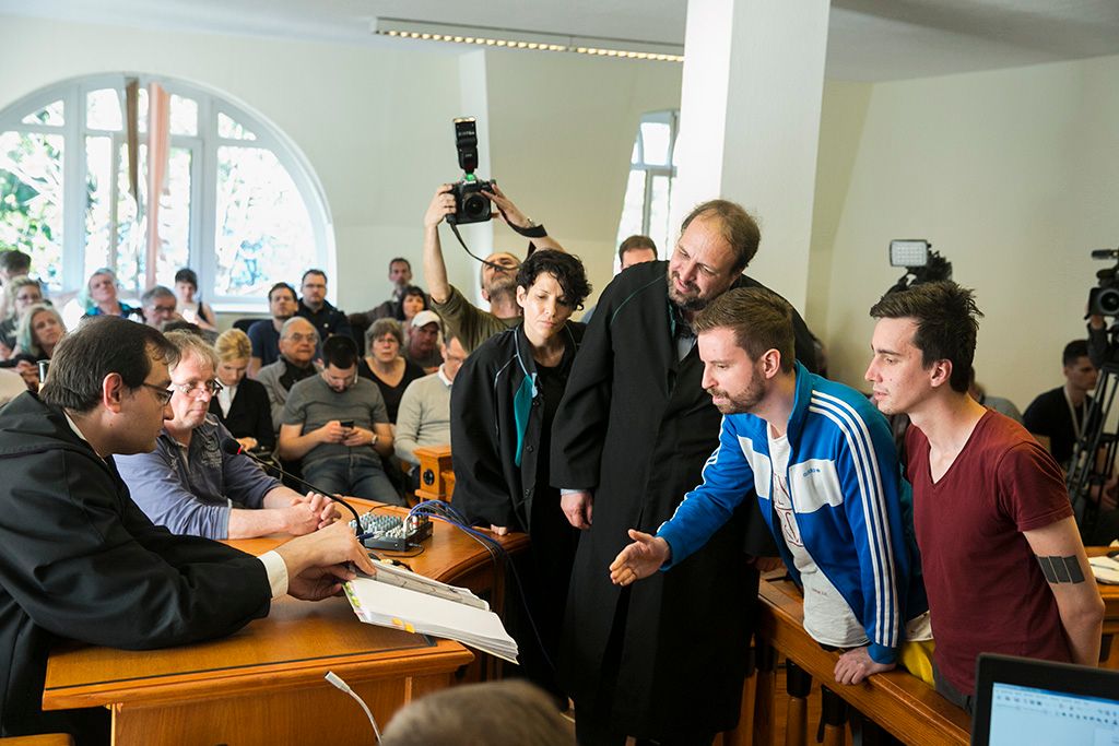 Gulyás Márton és társa  Varga Gergő perének tárgyalásán a Budai Központi Kerületi Bíróságon Fotó: Horváth Péter Gyula