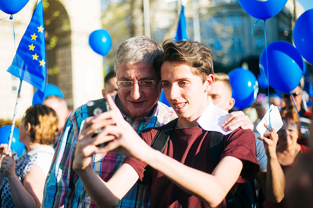 A választási eredménnyel elégedetlenek tüntetnek Budapesten 2.0 Mi vagyunk a többség - újabb tüntetés a demokráciáért! címmel meghirdetett demonstráció 2018. április 21-én. Fotó: Horváth Péter Gyula