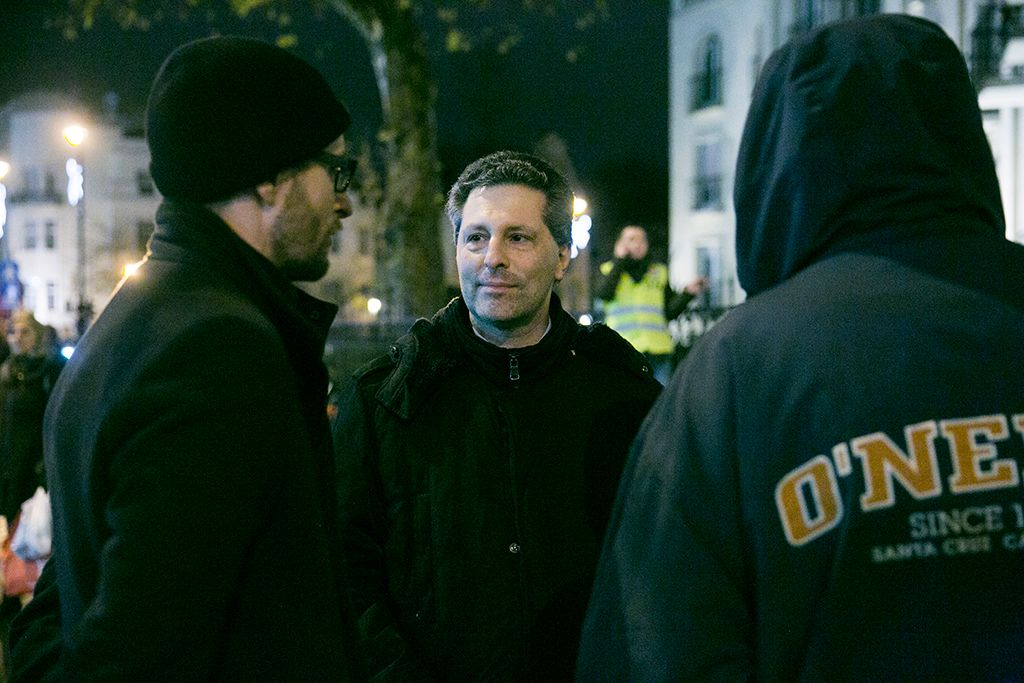 Schiffer András  a Jobbik tüntetésén a Fidesz székháza előtt Budapesten 2017. december 15-én. Fotó :Horváth Péter Gyula