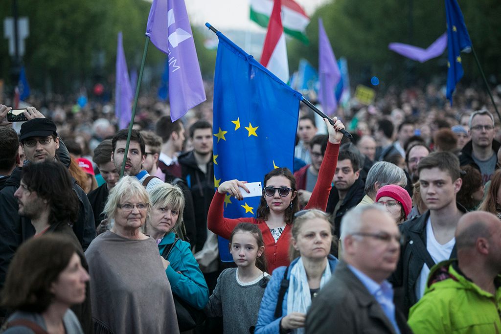 Momentum Mozgalom Európához tartozunk! jelmondattal meghirdetett demonstrációja Fotó: Horváth Péter Gyula
