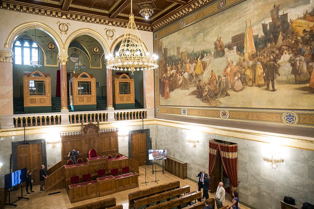 Eredeti fényében újult meg az Országház Delegációs terme Fotó: Horváth Péter Gyula