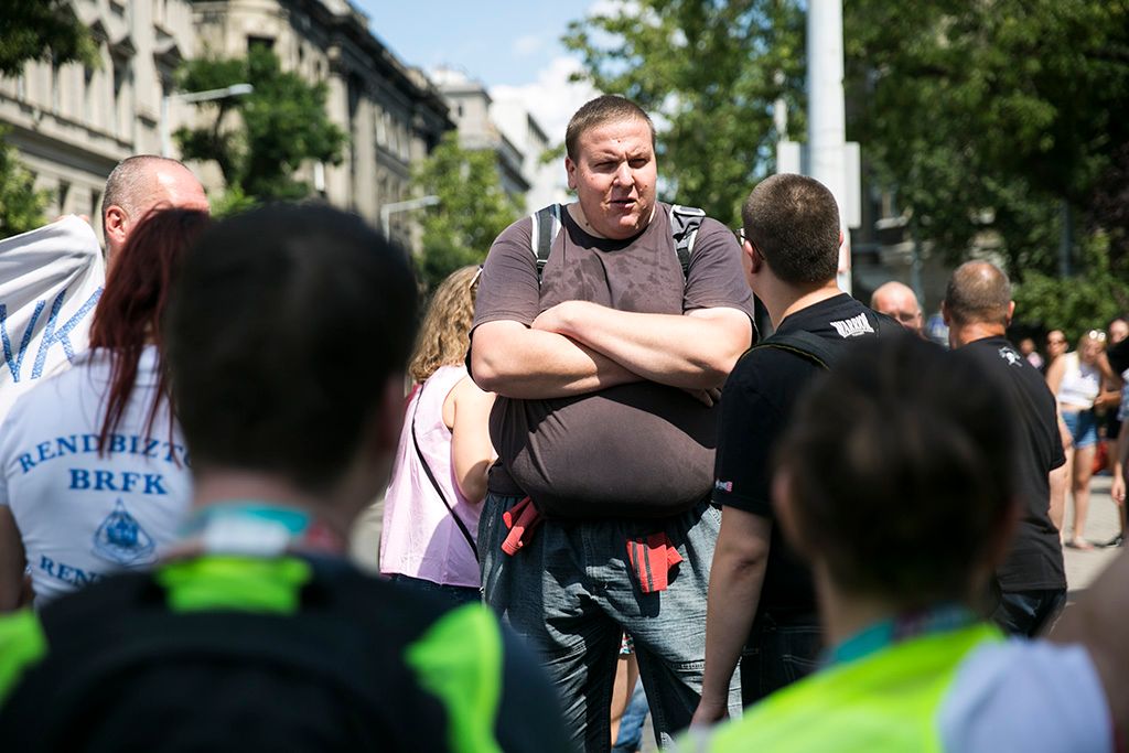 Az LMBTQ-közösség (leszbikus, meleg, biszexuális, transznemű és queer emberek) fesztiválja, a 22. Budapest Pride felvonulásának résztvevői Fotó: Horváth Péter Gyula
