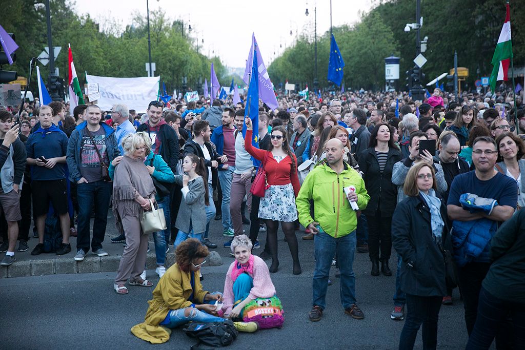 Momentum Mozgalom Európához tartozunk! jelmondattal meghirdetett demonstrációja Fotó: Horváth Péter Gyula