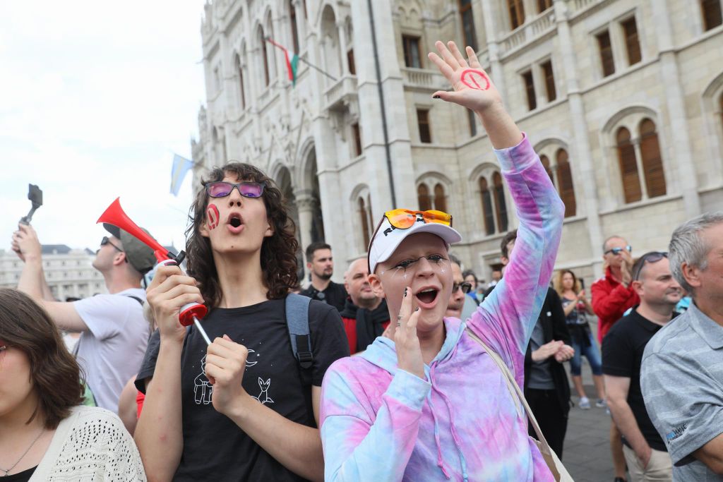 20230616 Tanár-diák tüntetés a státusztörvény ellen // Hatlaczki Balázs