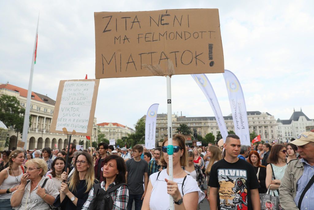 20230616 Tanár-diák tüntetés a státusztörvény ellen // Hatlaczki Balázs