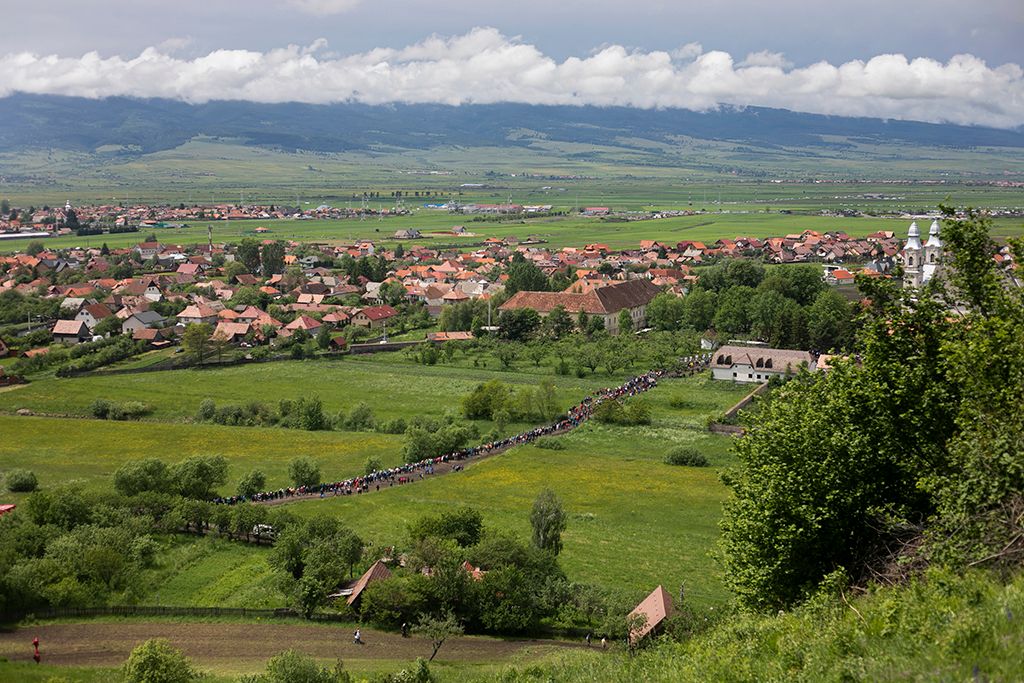 Csíksomlyó, 2019. június 1.Ferenc pápa szentmisét pontifikál a csíksomlyói hegynyeregben, Erdélyben 2019. június 1-jén. A katolikus egyházfő háromnapos pasztorális és ökumenikus apostoli látogatáson vesz részt Romániában.