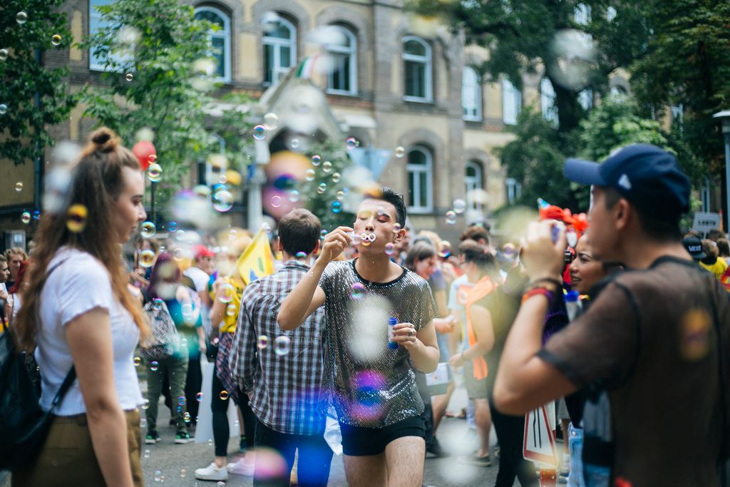 Résztvevők a Budapest Pride-on az LMBTQ-közösség fesztiválján  Fotó: Horváth Péter Gyula