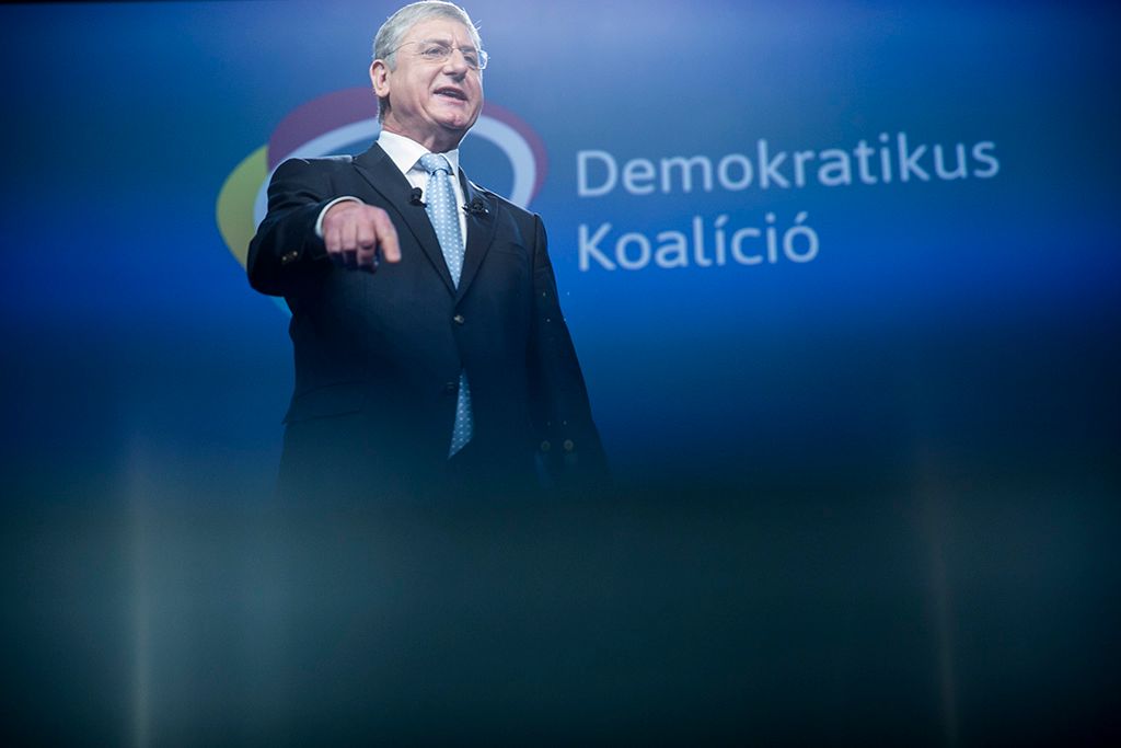 Gyurcsány Ferenc, a Demokratikus Koalíció elnöke, volt szocialista miniszterelnök beszédet mond a párt tisztújító kongresszusán a fővárosi Millenárison 2017. március 4-én.Fotó: Horváth Péter Gyula