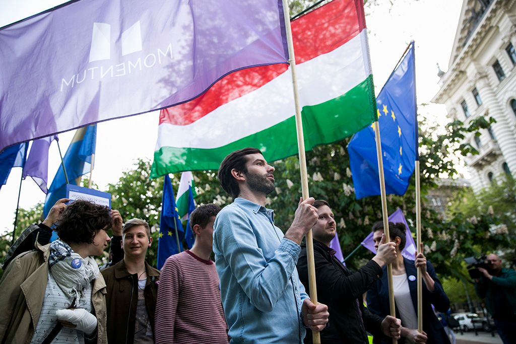 Momentum Mozgalom Európához tartozunk! jelmondattal meghirdetett demonstrációja Fotó: Horváth Péter Gyula