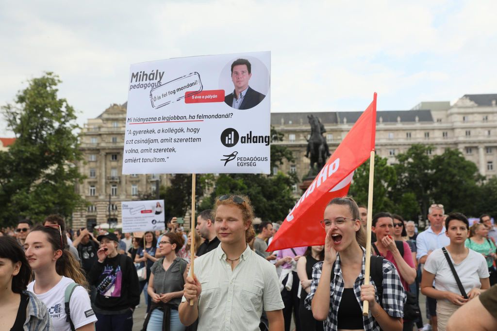 20230616 Tanár-diák tüntetés a státusztörvény ellen // Hatlaczki Balázs