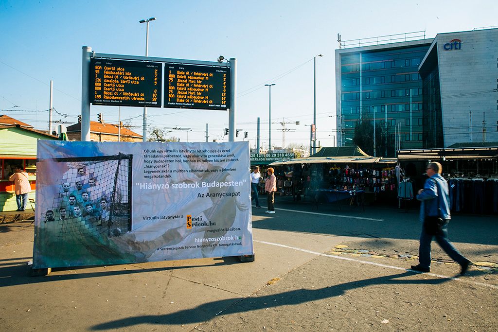 Hiányzó szobrok Puskás Ferenc Stadion metrómegálló Az Aranycsapat – „először” együtt Fotó: Horváth Péter Gyula