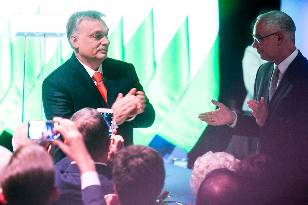 Budapest, 2018. február 18. Orbán Viktor miniszterelnök hagyományos évértékelő beszédét tartja a Várkert Bazárban 2018. február 18-án. Fotó: Horváth Péter Gyula
