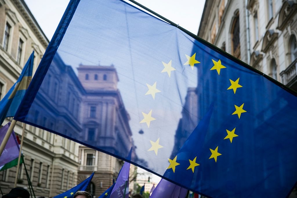 Momentum Mozgalom Európához tartozunk! jelmondattal meghirdetett demonstrációja Fotó: Horváth Péter Gyula