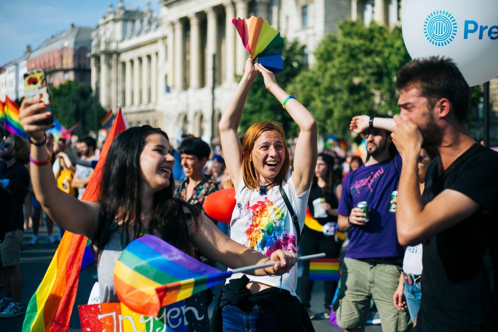 Résztvevők a Budapest Pride-on az LMBTQ-közösség fesztiválján  Fotó: Horváth Péter Gyula