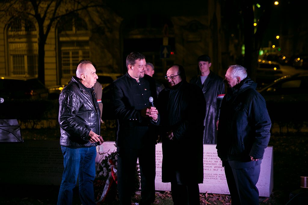 Stefka István Huth Gergely Trencsényi László és Varga János szabadságharcos a Bem téri megemlékezésen  Fotó: Horváth Péter Gyula