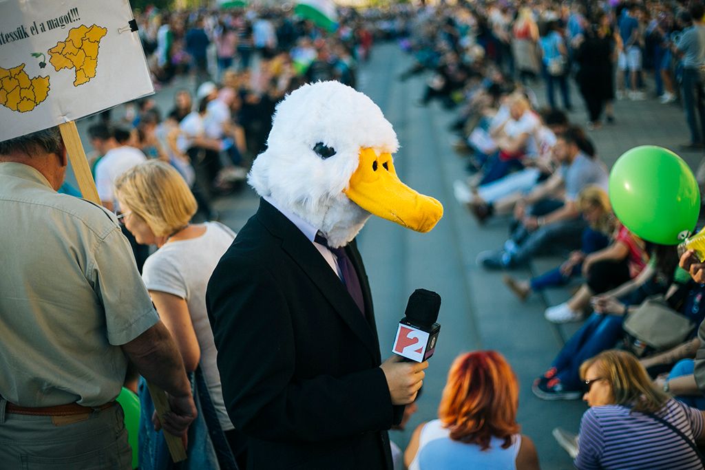 A választási eredménnyel elégedetlenek tüntetnek Budapesten 2.0 Mi vagyunk a többség - újabb tüntetés a demokráciáért! címmel meghirdetett demonstráció 2018. április 21-én. Fotó: Horváth Péter Gyula