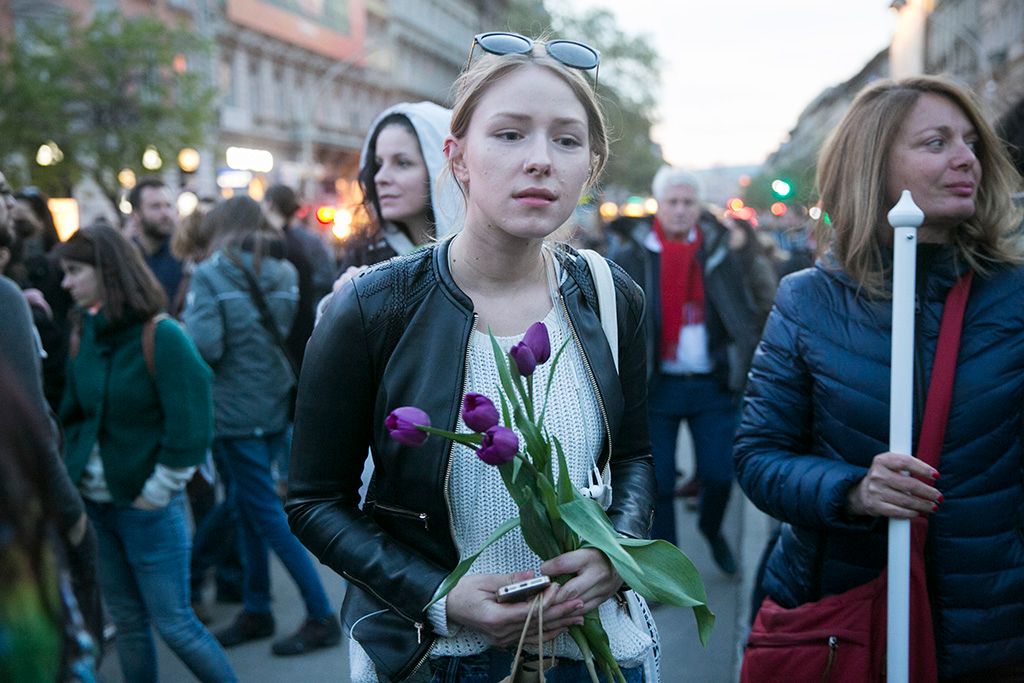Tüntetés a civil szervezetekről szóló törvénytervezet ellen Budapesten Fotó: Horváth Péter Gyula