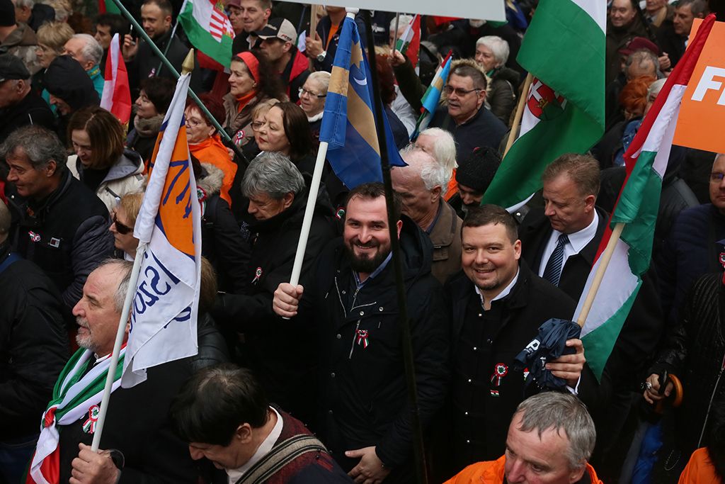 A Békemenet résztvevői 2018. március 15-én.  Fotó: Horváth Péter Gyula