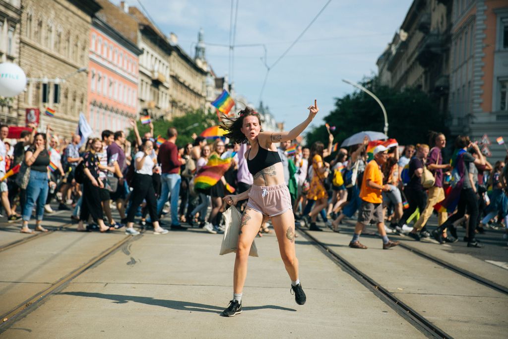 Résztvevők a Budapest Pride-on az LMBTQ-közösség fesztiválján  Fotó: Horváth Péter Gyula