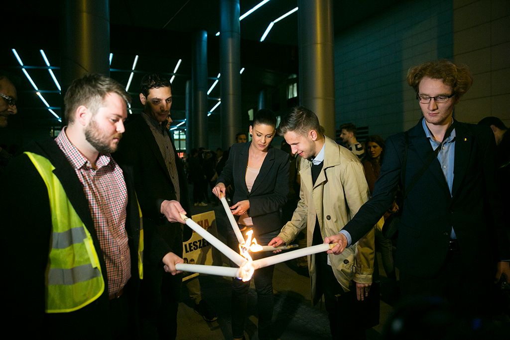 Fáklyás felvonulás a Corvinus Egyetemért - demonstráció a Lehet Más a Jövő szervezésében Fotó: Horváth Péter Gyula