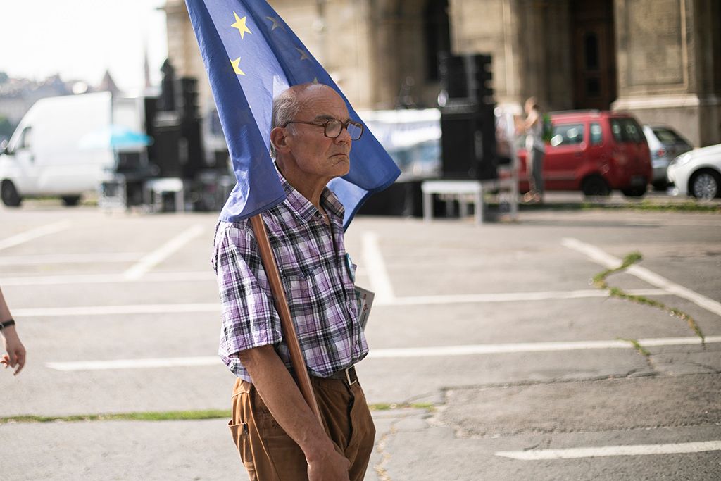 Az MTA intézményrendszerének tervezett átalakítása ellen demonstráltak Budapesten a Széchenyi István téren 2019.07.02. Fotó: Horváth Péter Gyula