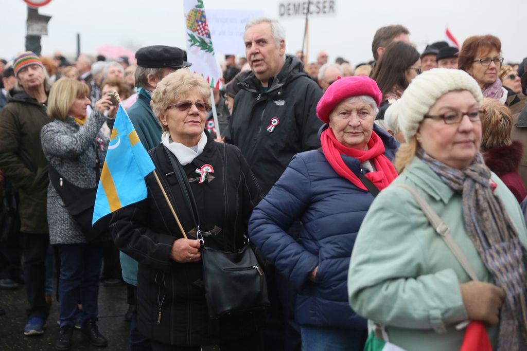 A Békemenet résztvevői 2018. március 15-én.  Fotó: Horváth Péter Gyula