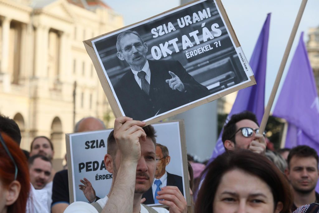 20230616 Tanár-diák tüntetés a státusztörvény ellen // Hatlaczki Balázs