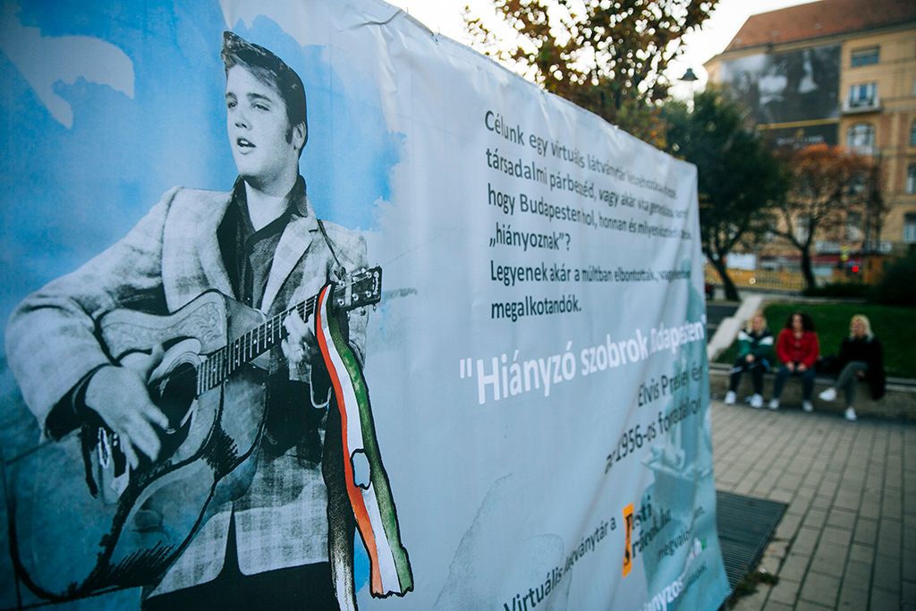 Hiányzó szobrok Elvis Presley tér Elvis és az 56-os adománygyűjtés Fotó: Horváth Péter Gyula