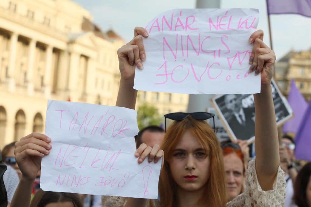20230616 Tanár-diák tüntetés a státusztörvény ellen // Hatlaczki Balázs