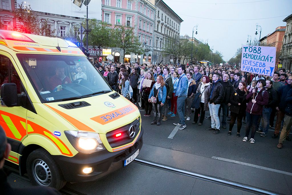 Tüntetés a civil szervezetekről szóló törvénytervezet ellen Budapesten Fotó: Horváth Péter Gyula