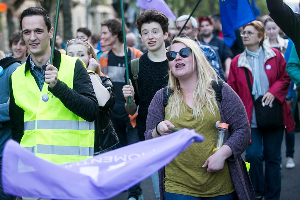 Momentum Mozgalom Európához tartozunk! jelmondattal meghirdetett demonstrációja Fotó: Horváth Péter Gyula